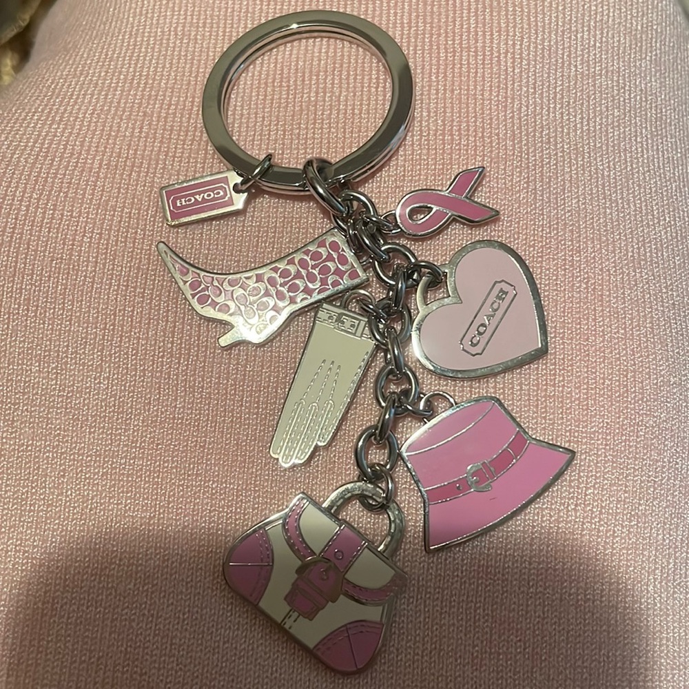 Coach BreastCancer Awareness Mix Keyfob/Keychain 🔺FIRM🔺